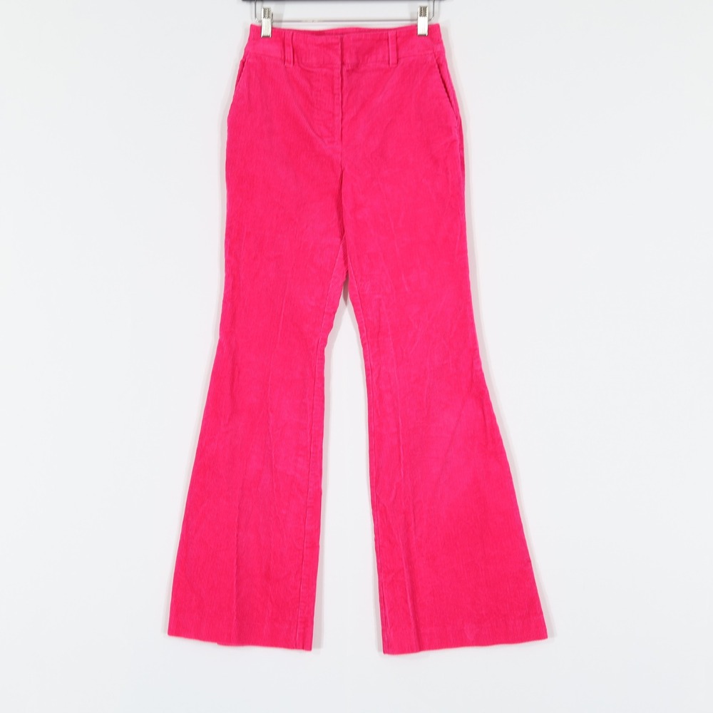 Boden Corduroy Flare Pant Women 2P Hot Pink High Rise Retro Barbie Dopamine Twee